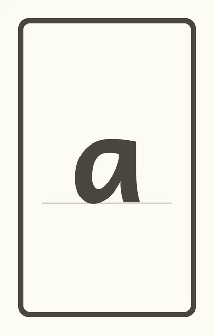 Sample card: lowercase a